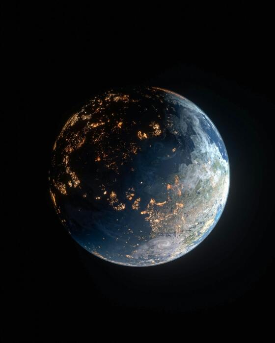 Il pianeta terra visto dallo spazio.